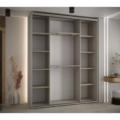 Šatní skříň INDIRA 8 - 200/45 cm, kašmír / stříbrná