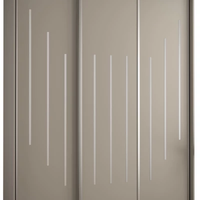 Šatní skříň INDIRA 8 - 190/45 cm, kašmír / stříbrná