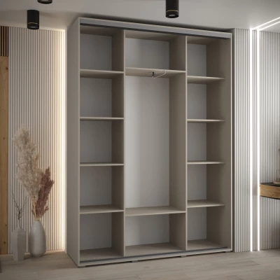 Šatní skříň INDIRA 8 - 180/45 cm, kašmír / stříbrná