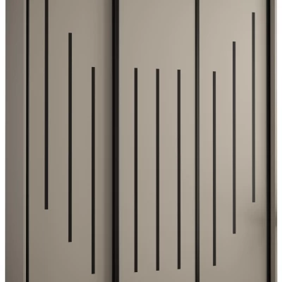 Šatní skříň INDIRA 8 - 180/45 cm, kašmír / černá