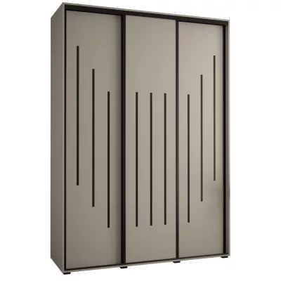 Šatní skříň INDIRA 8 - 180/45 cm, kašmír / černá