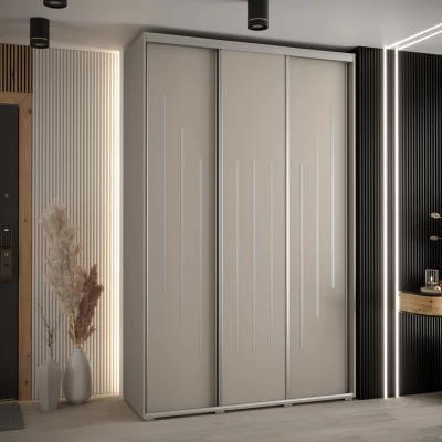 Šatní skříň INDIRA 8 - 150/45 cm, kašmír / stříbrná