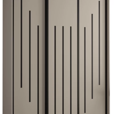 Šatní skříň INDIRA 8 - 150/45 cm, kašmír / černá