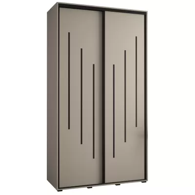 Šatní skříň INDIRA 8 - 140/45 cm, kašmír / černá