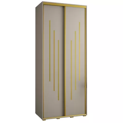 Šatní skříň INDIRA 8 - 120/45 cm, kašmír / zlatá