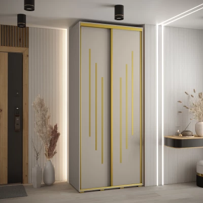 Šatní skříň INDIRA 8 - 120/45 cm, kašmír / zlatá