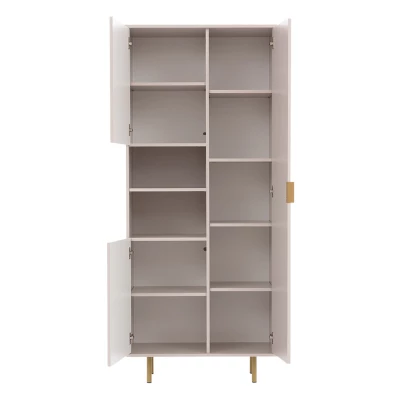 Vysoký policový regál IREDELL - zlatý / matný černý