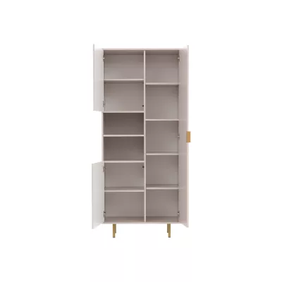 Vysoký policový regál IREDELL - zlatý / matný černý