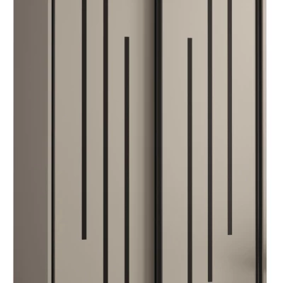 Šatní skříň INDIRA 8 - 120/45 cm, kašmír / černá