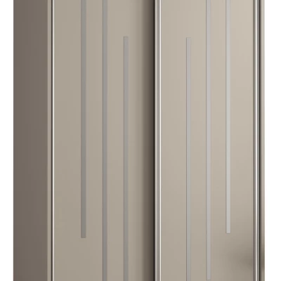 Šatní skříň INDIRA 8 - 110/45 cm, kašmír / stříbrná