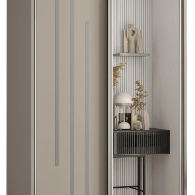 Šatní skříň INDIRA 9 - 110/45 cm, kašmír / stříbrná