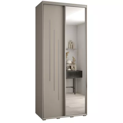 Šatní skříň INDIRA 9 - 110/45 cm, kašmír / stříbrná