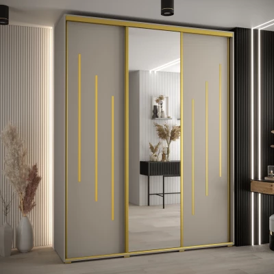 Šatní skříň INDIRA 9 - 200/45 cm, kašmír / zlatá