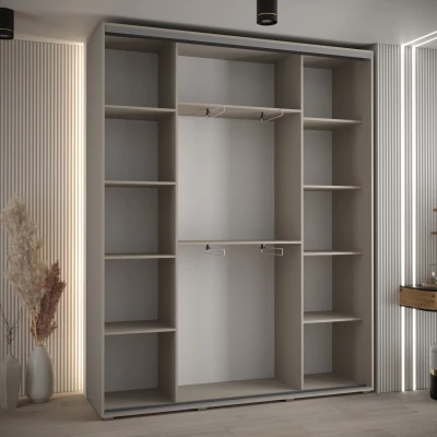 Šatní skříň INDIRA 9 - 200/45 cm, kašmír / stříbrná