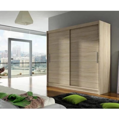 Vysoká šatní skříň 180 cm s posuvnými dveřmi FLORENCIO 1 - dub sonoma