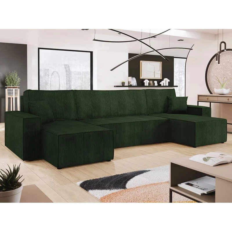 Rozkládací sedací souprava do U MILICAN - zelená