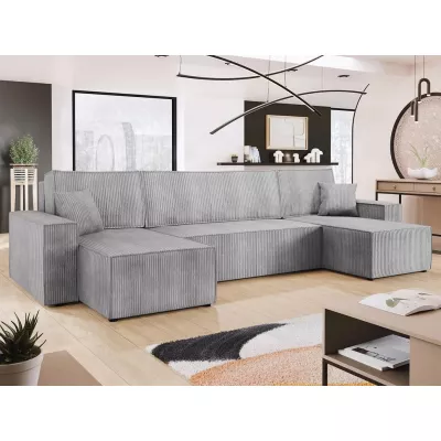 Rozkládací sedací souprava do U MILICAN - světlá šedá