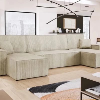 Rozkládací sedací souprava do U MILICAN - krémová