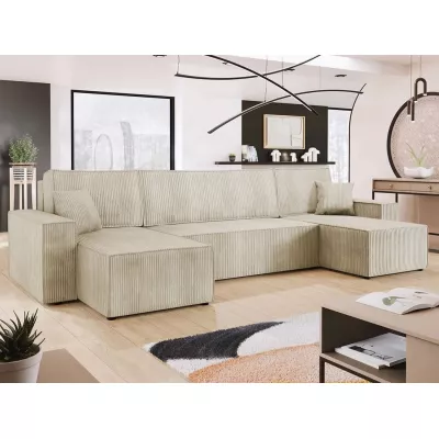 Rozkládací sedací souprava do U MILICAN - krémová