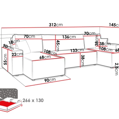 Rozkládací sedací souprava do U MILICAN - krémová