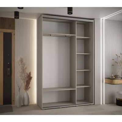 Šatní skříň INDIRA 9 - 150/45 cm, kašmír / černá