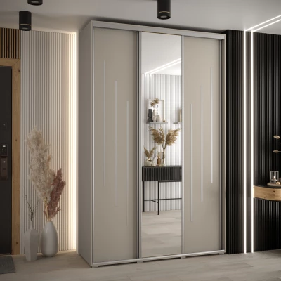 Šatní skříň INDIRA 9 - 150/45 cm, kašmír / stříbrná