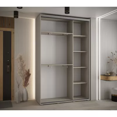 Šatní skříň INDIRA 9 - 150/45 cm, kašmír / stříbrná
