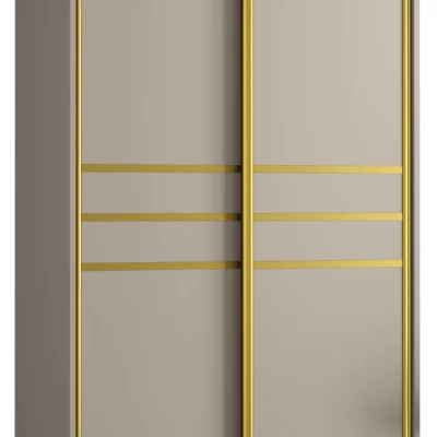 Šatní skříň INDIRA 10 - 110/45 cm, kašmír / zlatá