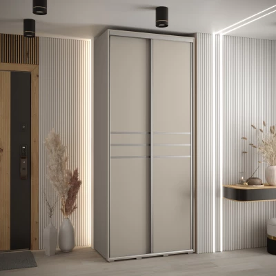 Šatní skříň INDIRA 10 - 120/45 cm, kašmír / stříbrná