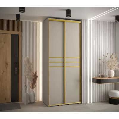 Šatní skříň INDIRA 10 - 120/45 cm, kašmír / zlatá