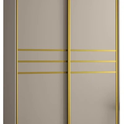 Šatní skříň INDIRA 10 - 130/45 cm, kašmír / zlatá
