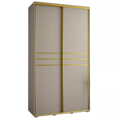 Šatní skříň INDIRA 10 - 130/45 cm, kašmír / zlatá