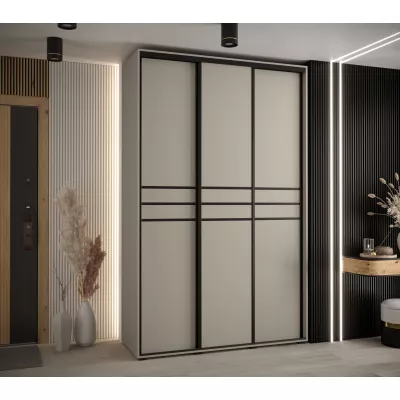 Šatní skříň INDIRA 10 - 160/45 cm, kašmír / černá