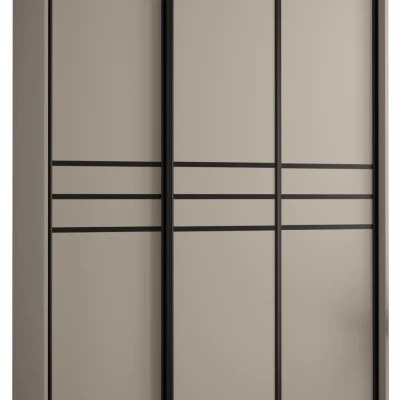 Šatní skříň INDIRA 10 - 160/45 cm, kašmír / černá