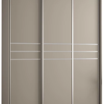 Šatní skříň INDIRA 10 - 180/45 cm, kašmír / stříbrná