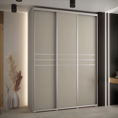 Šatní skříň INDIRA 10 - 180/45 cm, kašmír / stříbrná