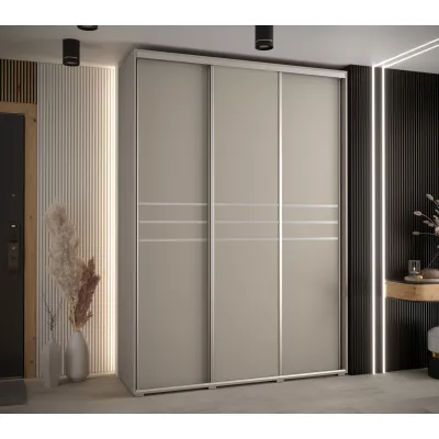 Šatní skříň INDIRA 10 - 180/45 cm, kašmír / stříbrná