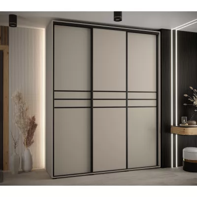 Šatní skříň INDIRA 10 - 190/45 cm, kašmír / černá