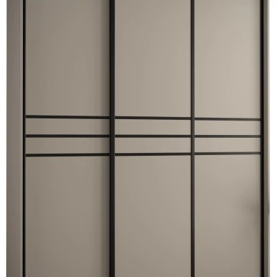 Šatní skříň INDIRA 10 - 190/45 cm, kašmír / černá