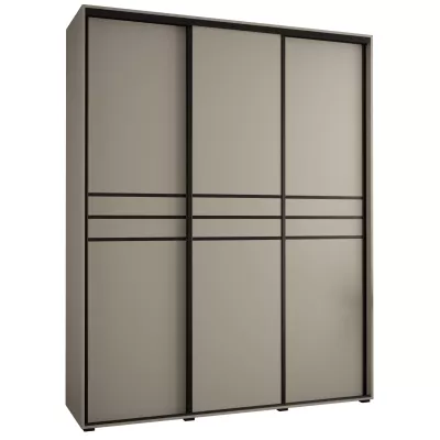 Šatní skříň INDIRA 10 - 190/45 cm, kašmír / černá