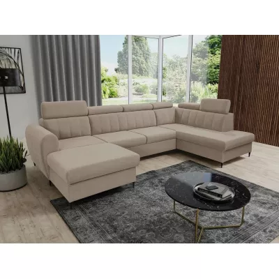 Sedačka na každodenní spaní do U LAKEWAY XL - béžová, levý roh
