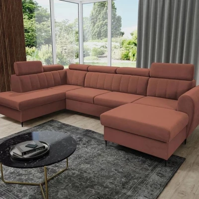 Sedačka na každodenní spaní do U LAKEWAY XL - indická růžová, pravý roh
