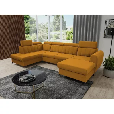 Sedačka na každodenní spaní do U LAKEWAY XL - hořčicová, pravý roh