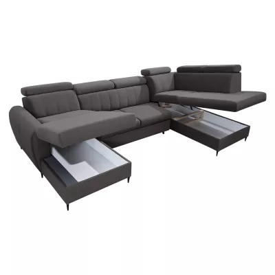 Sedačka na každodenní spaní do U LAKEWAY XL - béžová, levý roh