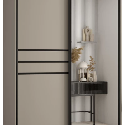 Šatní skříň INDIRA 11 - 130/45 cm, kašmír / černá