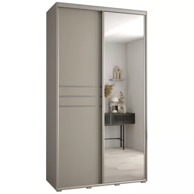 Šatní skříň INDIRA 11 - 130/45 cm, kašmír / stříbrná