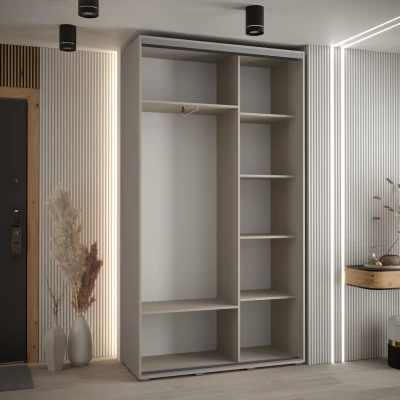 Šatní skříň INDIRA 11 - 140/45 cm, kašmír / stříbrná