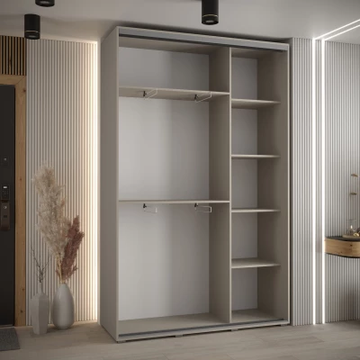 Šatní skříň INDIRA 11 - 150/45 cm, kašmír / černá