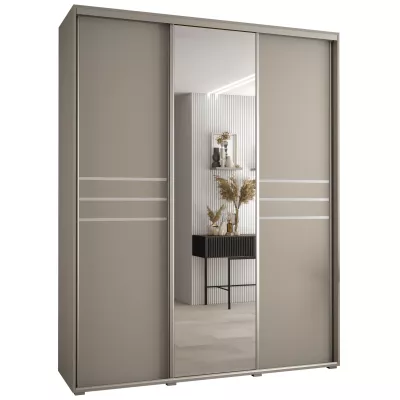 Šatní skříň INDIRA 11 - 190/45 cm, kašmír / stříbrná