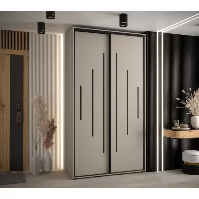 Šatní skříň INDIRA 12 - 130/45 cm, kašmír / černá